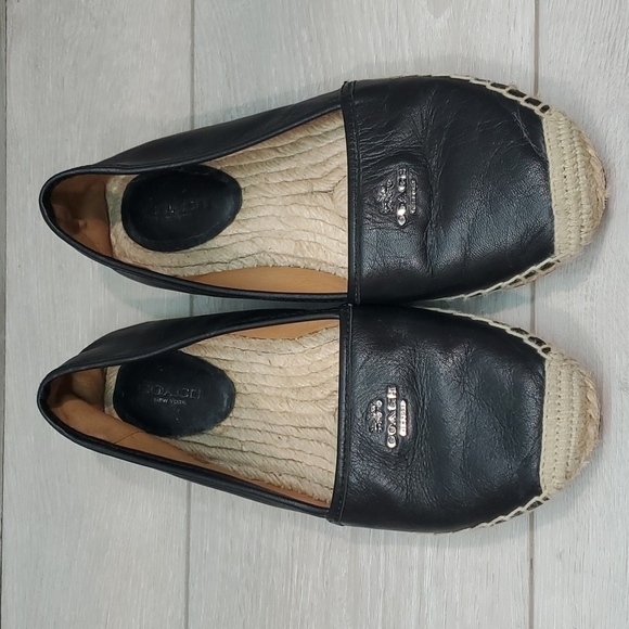coach Womens Rhodelle Soft Lambskin Leather Espadrille Flat Loafer shoes 8.5 - Picture 3 of 10